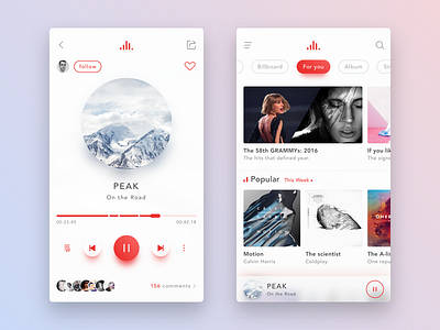 a simple music player revisited gradient music player red simple