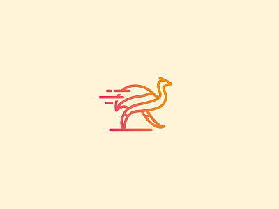 The Runner design illustration logo ostrich run sport