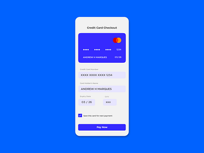 Daily UI #002 - Credit Card Checkout