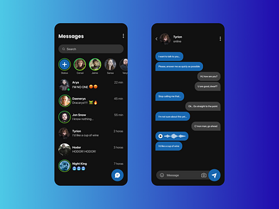 Daily UI #013 - Direct Messaging 013 app application daily daily ui daily ui 013 dark mode design direct direct message direct messaging got message messaging ui ux