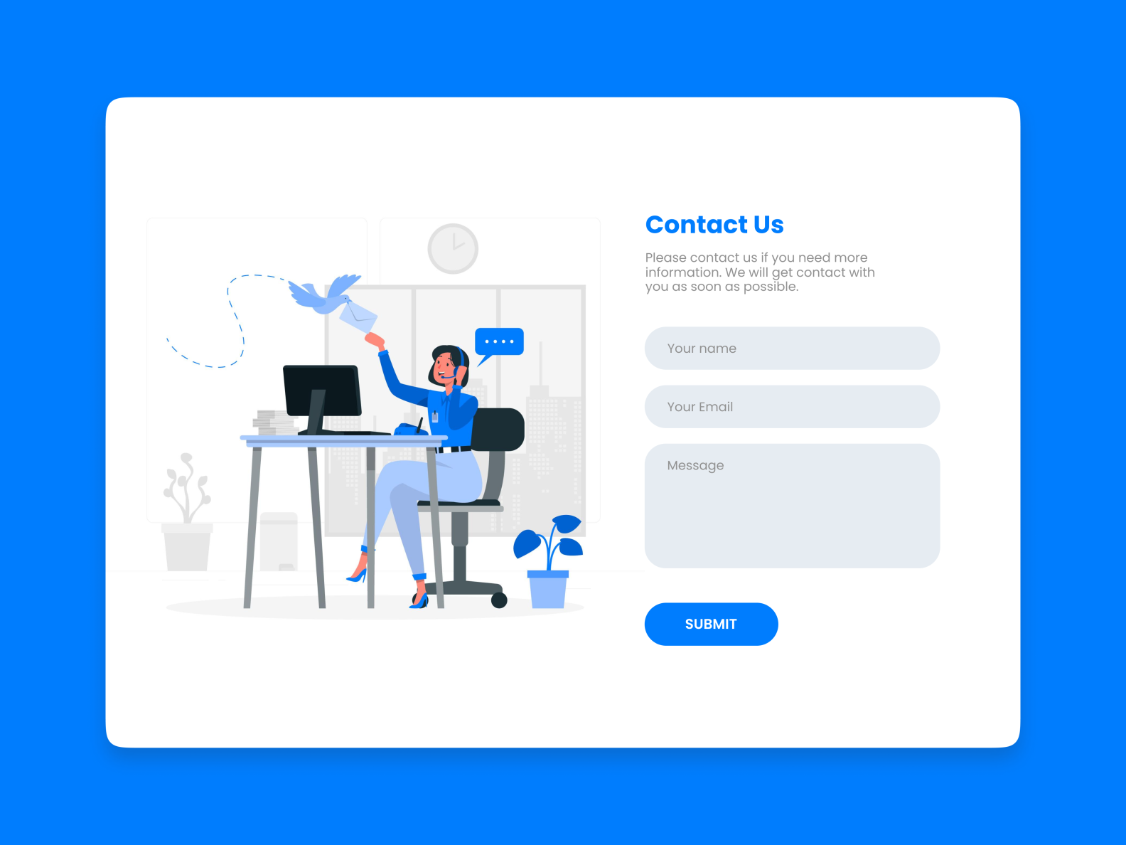 Daily UI #028 - Contact Us by Drew Marques on Dribbble