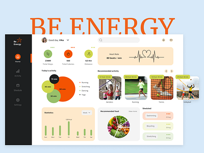 Be Energy - Activity Tracker Dashboard design graphic design typography ui ux