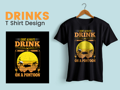 Drinks T-Shirt Design 3d animation app bartender t shirt branding design gangster t shirt graphic design illustration logo motion graphics ui
