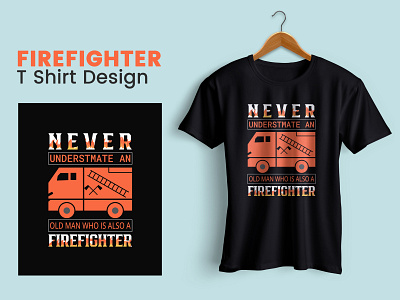 Firefighter T-Shirt Design 3d animation app bartender t shirt branding design gangster t shirt graphic design illustration logo motion graphics ui