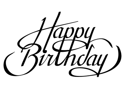 Happy Birthday birthday calligraphy card greeting happy lettering message