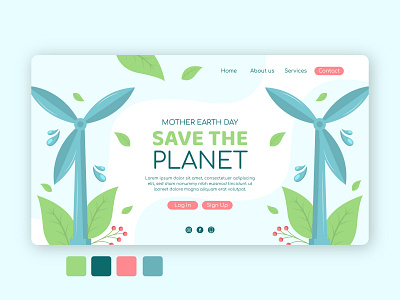 Save the Planet Landing page Design illustration landing page ui design ui ux ui ux design website landing page