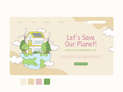 World Environment Day- Landing Page Design beautiful landing pagae illustration landing page landing page design ui ux ui ux design