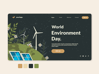 World Environment Day Landing Page Design environment day landing page ui ux ui ux ui ux design world environmnt day