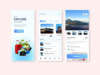 Explore World Mobile app Ui UX design app design travel travel app travel app design travel app ui ux ui ux travel app