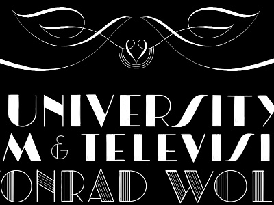 University • Show Cards 1927 art deco art nouveau black and white café coffee illustration lettering non profit silent film tea typography