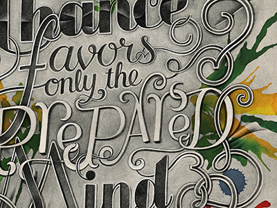 Chance favors only the prepared Mind - preview 8faces curles hand lettering hand made illustration lettering pencil print typography