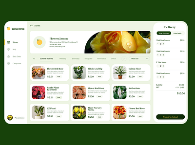 Flower Delivery Store flowers plants ui ux web