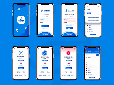 VPN mobile app design app internet ui ux vpn