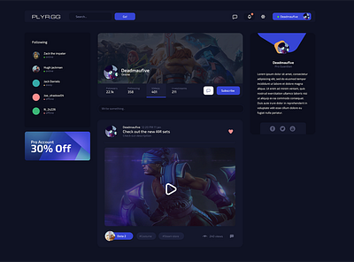 Game streaming Website app ui ux