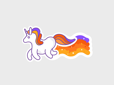 Sticker Space Unicorn cute horse illustration space ui