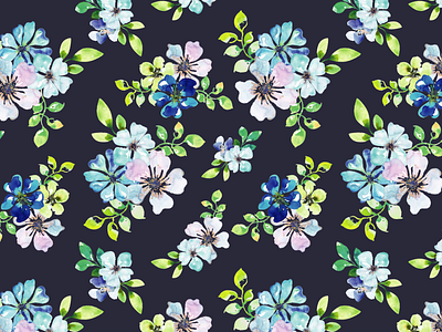 Blue dream repeating pattern blue romantic floral pattern repeating pattern
