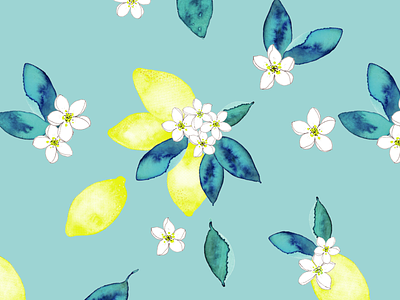 Lemons pattern lemon fruits pattern lemons pattern for fabric lemons pattern for gift wrap lemons pattern for wallpaper pattern for spring and summer repeating pattern