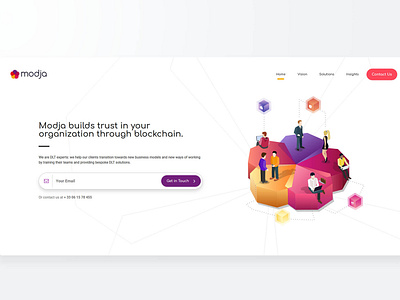 Landing Page Design - Modja design flat style gradient landing page ui