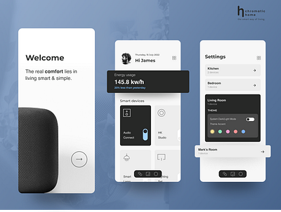 Chromatic Home App app audio branding control design heating lighting logo smart home system ui ux