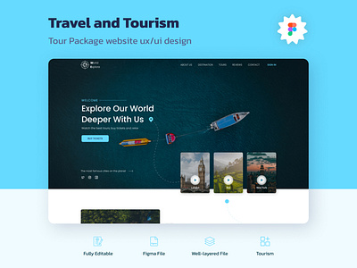 Tourism Website UI/UX Design - Travel and Tourism app design branding graphic design logo tour tourism travel ui ui design web banner design web design