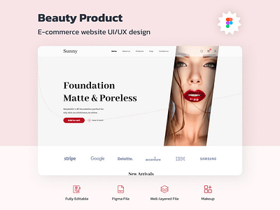 Sunny-Beauty Product Website UI/UX Design beauty product branding graphic design logo modern web design modern web design templates new trend web top web design ui ui design uiux design web design