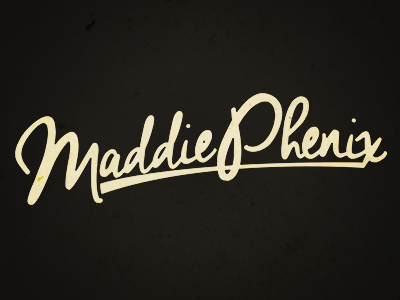 Maddie Phenix bcard cool girl hand drawn logo name script trendy type typography