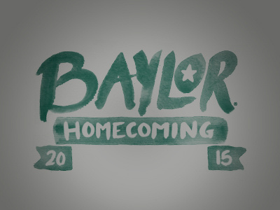 Baylor Homecoming 2015 banner baylor college football green hand drawn homecoming star tee tshirt university watercolor