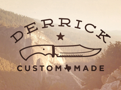 Derrick Custom Made Logo classic custom knife logo national park star texas vintage yosemite