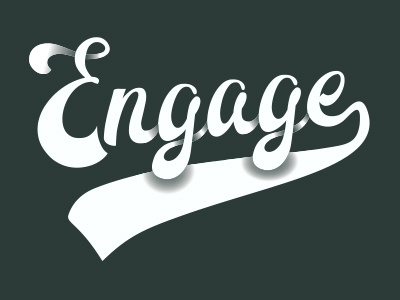 Engage baseball logo script shadow shadows text