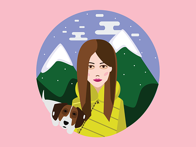 Friends character dante design dog friends girl graphic illustration mountains