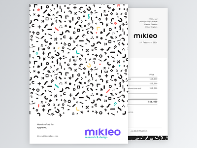 Mikleo Invoice Design ai clients design illustrator invoice mikleo pattern repeat ui
