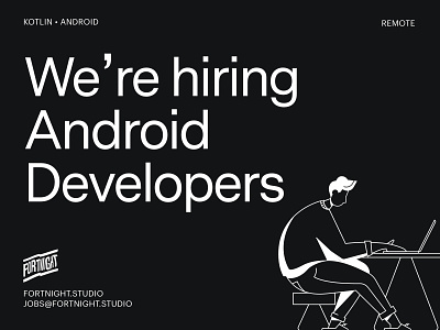 🤖We're hiring Android developers android android app development app application clean design developer development for hire hiring illustration ios mobile vector