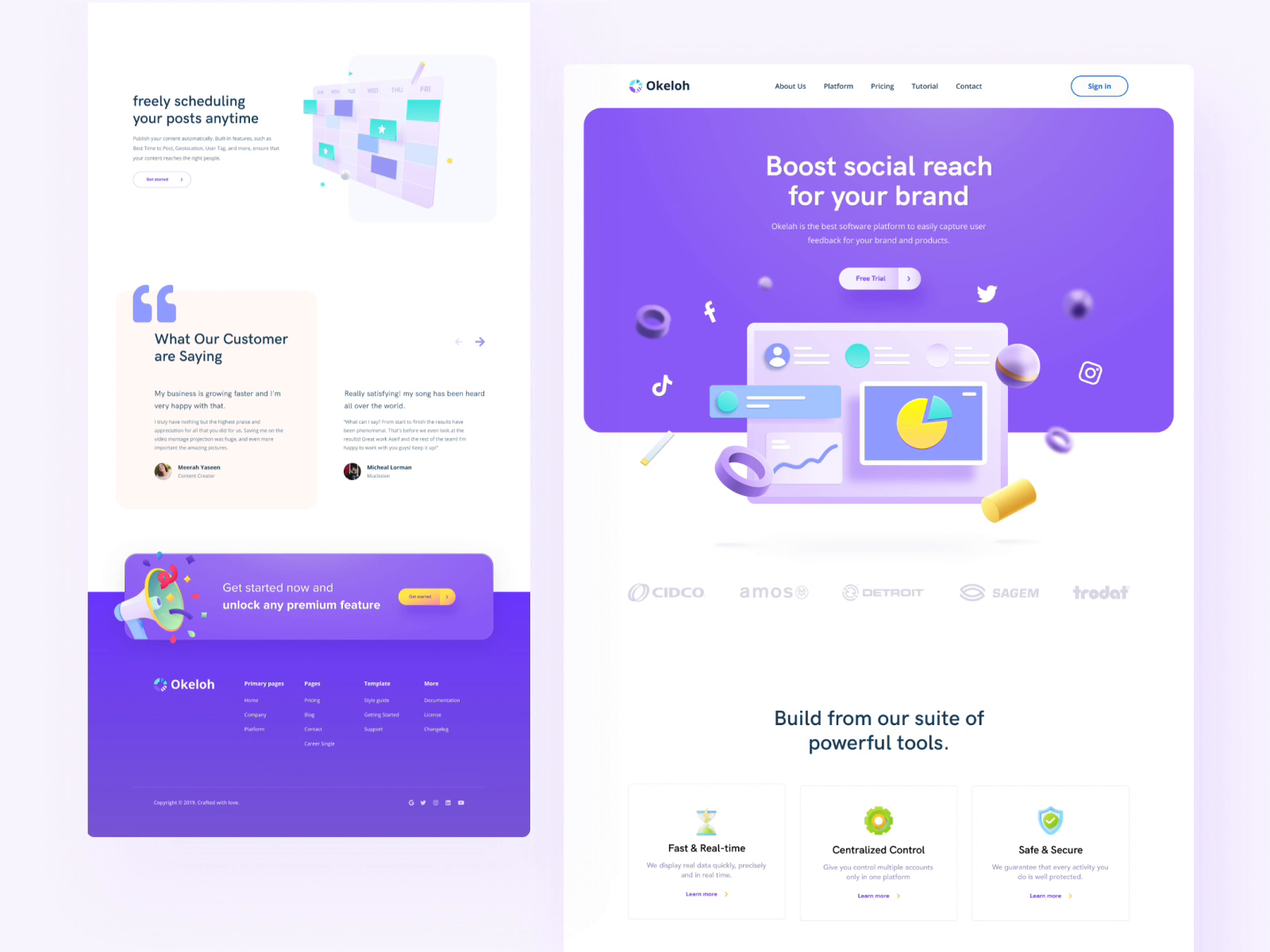 Okelah - Track Social Media Perfomace Landingpage by Muhammad Aseif for