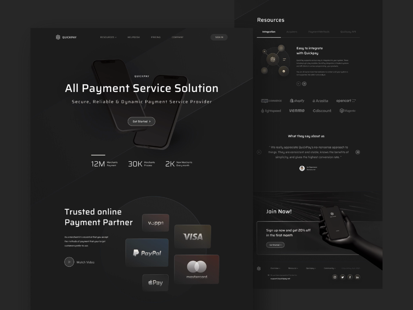 Quickpay.net Payment Service Solution - Website Redesign Concept by