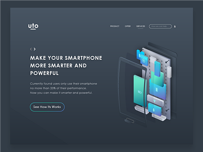 Landing page - Make smartphone more smarter and powerful design homepage landing mobile page product smartphone ui ux website