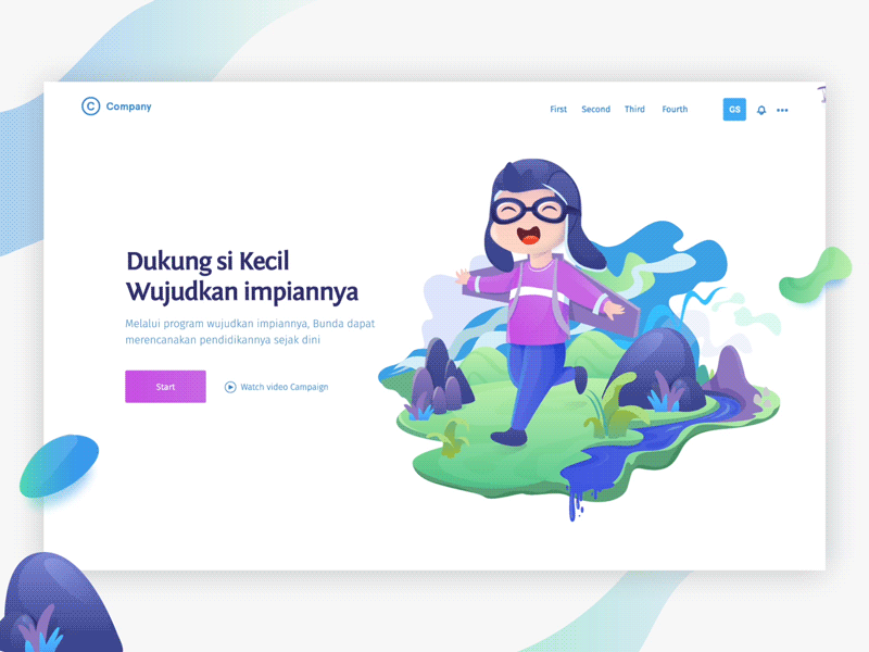 Education Insurance By Muhammad Aseif animation career children dream education gif green illustration landing page outdoor pilot ui