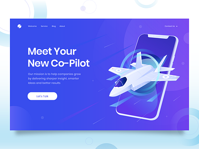 Marketing Tools Hero Illustration hero illustration illustration isometric jet landing page marketing