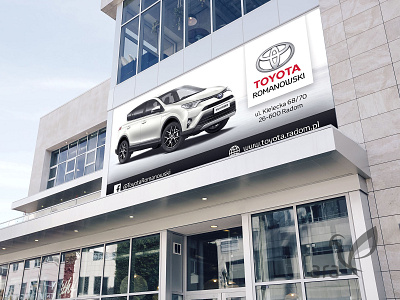 Banner Toyota branding design flat lettering type typography