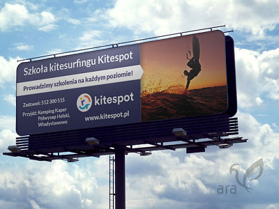 Billboard Kitespot branding design flat lettering type typography