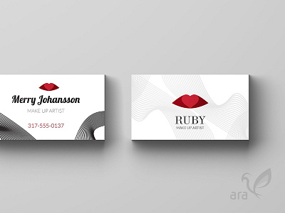 Make up business card branding design flat lettering logo type typography vector