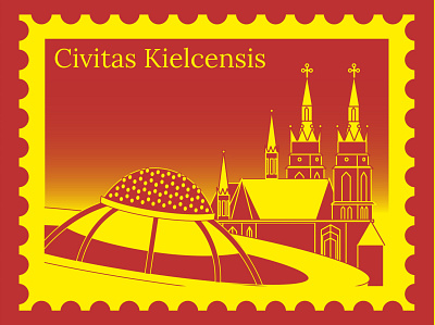 Kielce Sticker - Weekly Warm-Up vol. 1 badge branding city design flat hometown icon illustration logo mark pks station postage stamp sticker vector