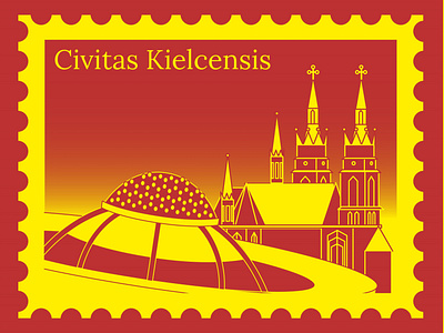 Kielce Sticker - Weekly Warm-Up vol. 1 badge branding city design flat hometown icon illustration logo mark pks station postage stamp sticker vector