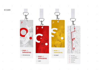 POP UP Sarajevo • ID Card advertising app branding design event fest festival graphic home id card illustration logo page sculpture students typography ui ux vector visual communication