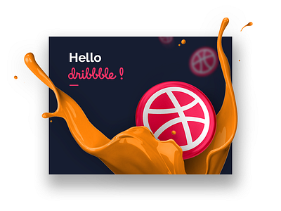 Hello Dribbble! badge dribbble first invitation paint shot splash thanks