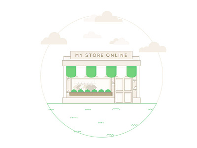 My Store Online clothing flat illustration shadow shop shopping store vector