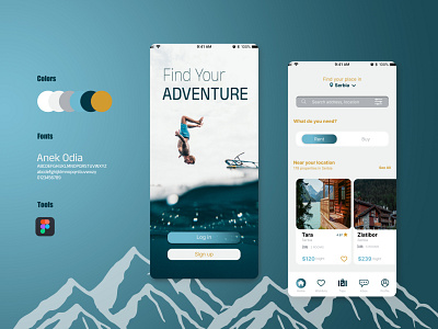 Find Your Adventure - Travel app UI design adventure app design illustration ios mobile travel ui vector