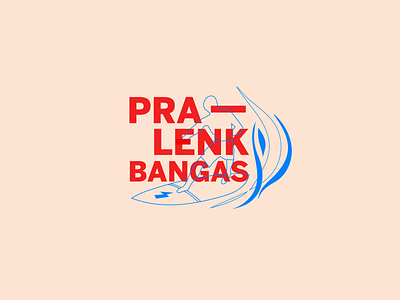 "Pralenk bangas" logotype for electric surfboards rent company board rent branding design electric surf board illustration logo logotype surf surf board surfing vector wake