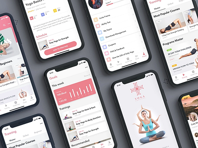 YOGA App Design 3d animation branding creative design graphic design illustration logo logodesign mobileappdesign motion graphics typography uxui vector