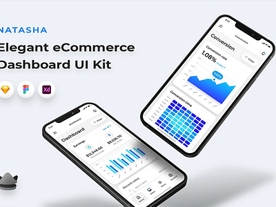 Modern mobile e-commerce dashboard and affiliate center app UI