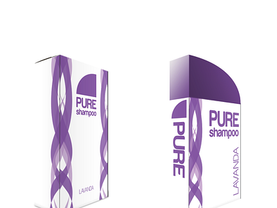 pure shampoo package brand design logo package packagedesign packaging purple shampoo shape sign symbol typography